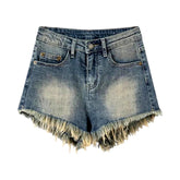 Vintage verkürzte Damen Jeansshorts